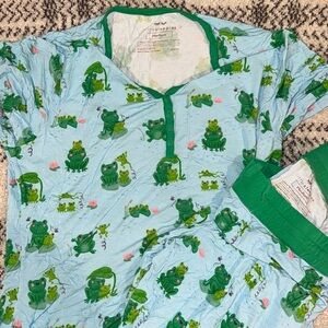 Little Sleepies Blue and Green Frog Pajamas